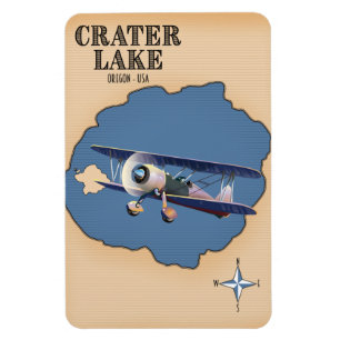 Magnet Flexible Carte ancienne du lac Crater Oregon États-Unis