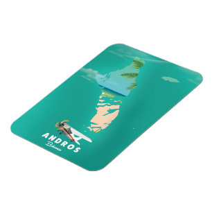 Magnet Flexible Carte Andros Bahamas Vacances.