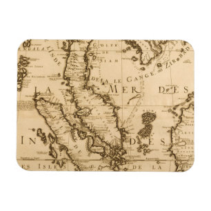 Magnet Flexible Carte antique d'Asie du Sud-Est   1687