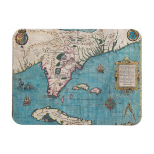 Magnet Flexible Carte antique de la Floride et du Cuba