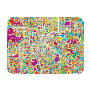 Magnet Flexible Carte au néon de Houston, le Texas  