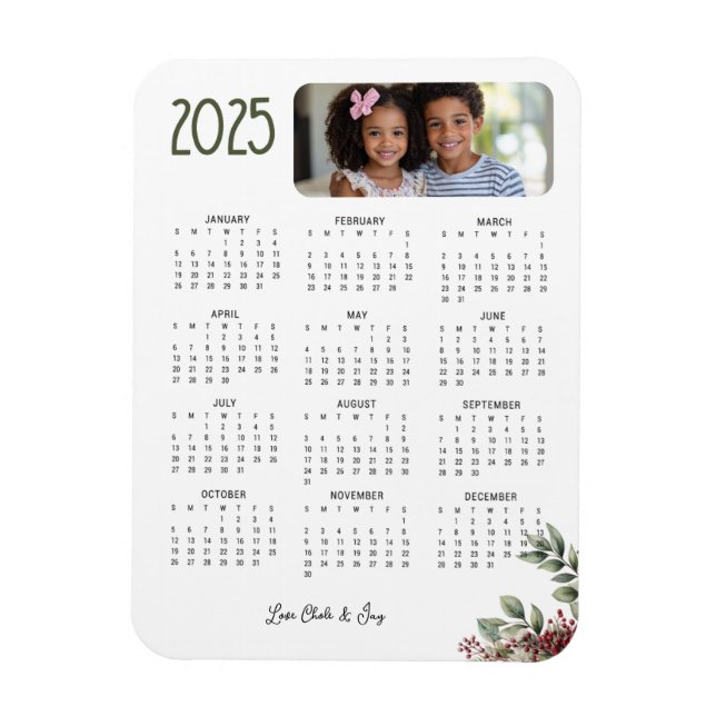 Magnet Flexible Carte Calendrier du Berry d'hiver 2025 (Vertical)