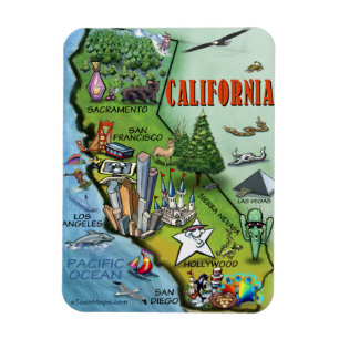 Magnet Flexible Carte Cartographique de Californie