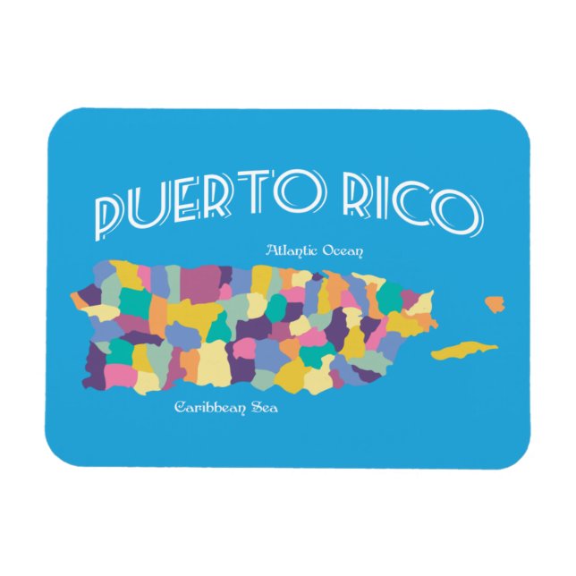 Magnet Flexible Carte colorée Porto Rico (Horizontal)