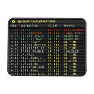 Magnet Flexible Carte d'aéroport (personnalisable en texte)