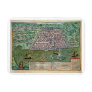 Magnet Flexible Carte d'Alger, de Civitates Orbis Terrarum par