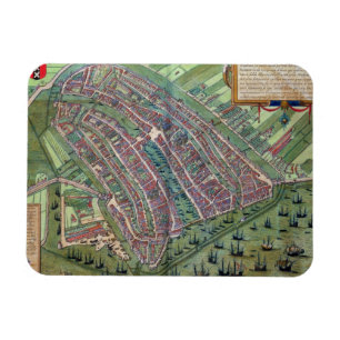Magnet Flexible Carte d'Amsterdam, de 'Civitates Orbis Terrarum