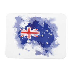 Magnet Flexible Carte d'aquarelle de l'Australie