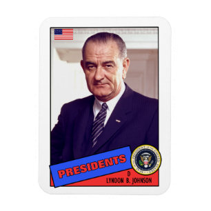 Magnet Flexible Carte de base-ball de Lyndon B. Johnson