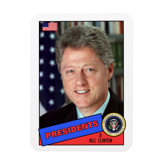 Magnet Flexible Carte de baseball Bill Clinton (Vertical)
