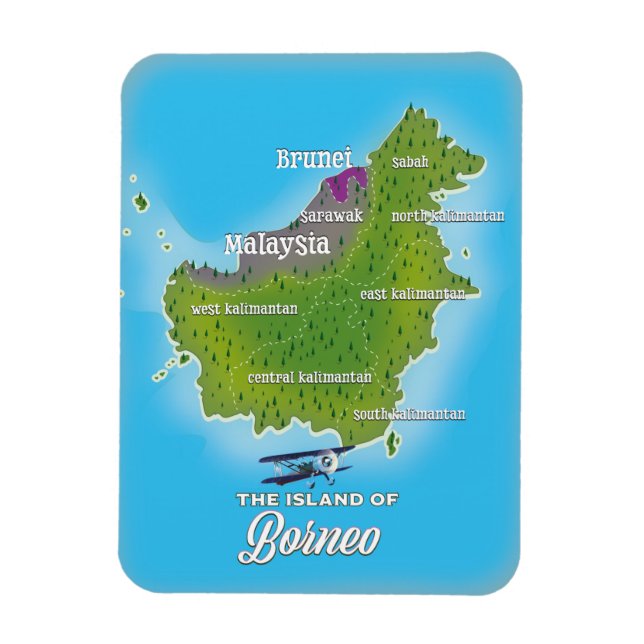 Magnet Flexible Carte de Bornéo (Vertical)