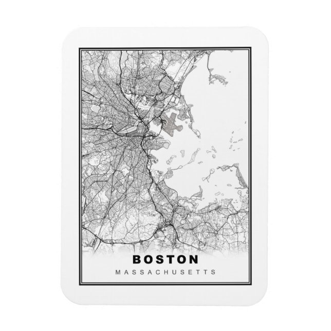 Magnet Flexible Carte de Boston (Vertical)