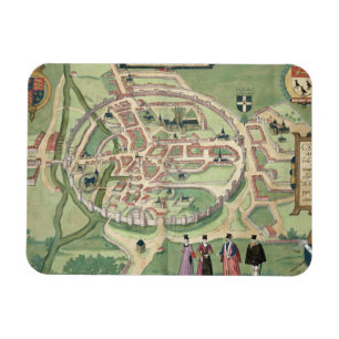 Magnet Flexible Carte de Cantorbéry, de 'Civitates Orbis Terrarum