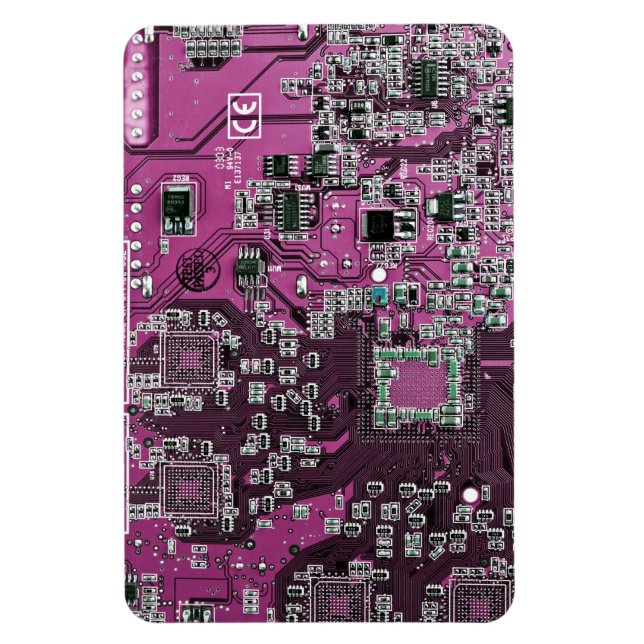 Magnet Flexible Carte de circuit Geek d'ordinateur violet (Vertical)