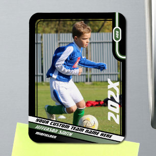 Magnet Flexible Carte de collection de joueur de football en noir 