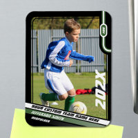 Carte de commerce joueur de football en vert noir