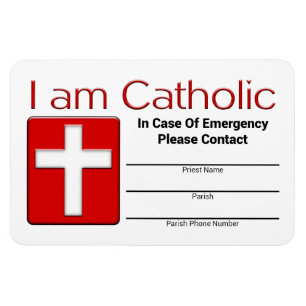 Magnet Flexible Carte de contact d'urgence catholique