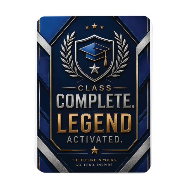 Magnet Flexible Carte de Félicitations de Diplôme | Luxe Bleu Mari (Vertical)