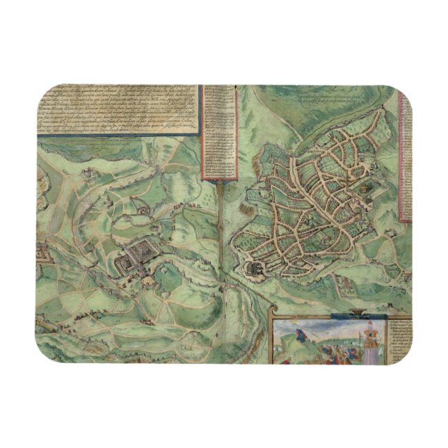 Magnet Flexible Carte de Jérusalem, de 'Civitates Orbis Terrarum' (Horizontal)