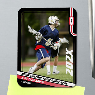 Magnet Flexible Carte de joueur de crosse en noir rouge
