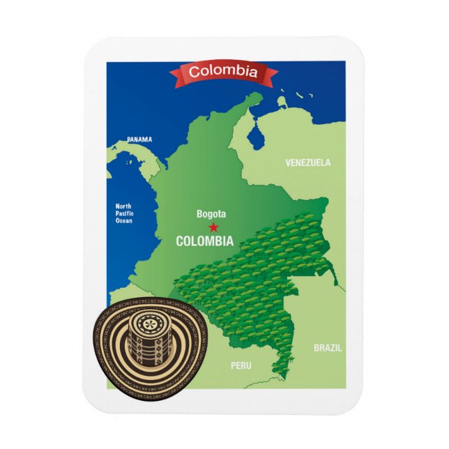 Magnet Flexible Carte de la Colombie (Vertical)