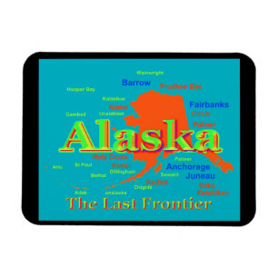 Magnet Flexible Carte de la fierté de l'Alaska Silhouette