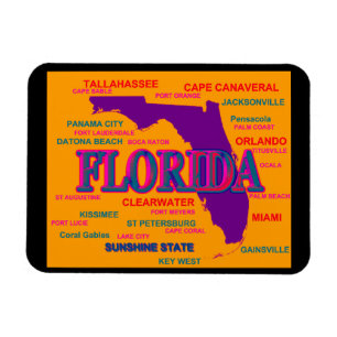Magnet Flexible Carte de la Fierté d'État de Floride Silhouette