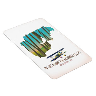 Magnet Flexible carte de la forêt nationale des montagnes blanches