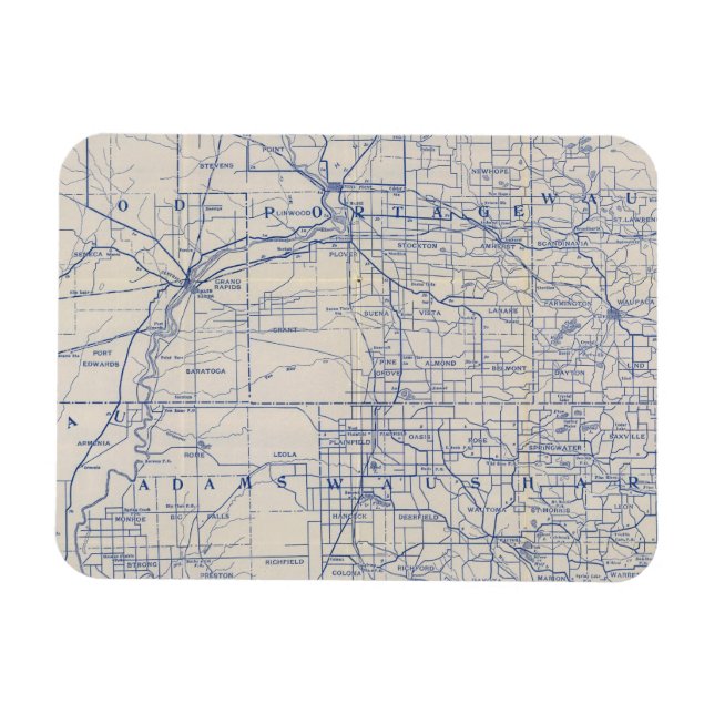 Magnet Flexible Carte de la route cyclable du Wisconsin 2 (Horizontal)