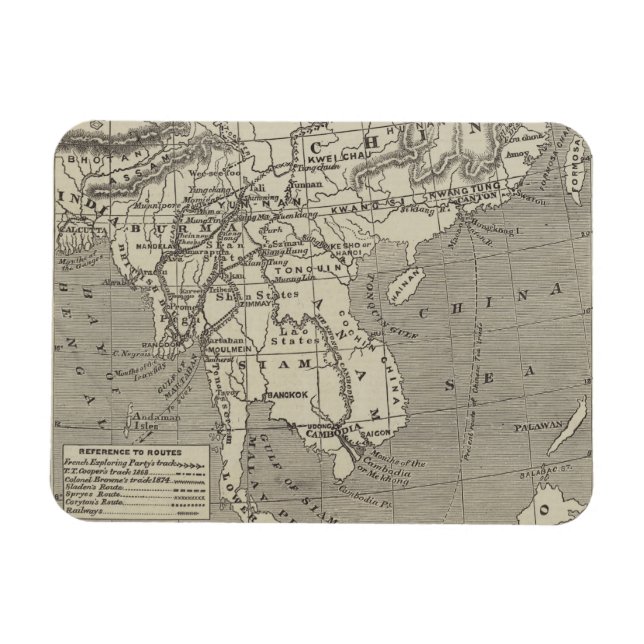 Magnet Flexible Carte de la route proposée pour la Chine de Birman (Horizontal)