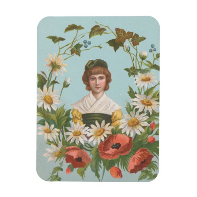 Magnet Flexible Carte de la Saint-Valentin allemande rétro kitsch, (Vertical)