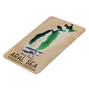 Magnet Flexible Carte de l'affiche Aral Sea Travel