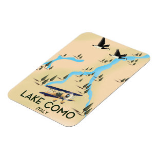Magnet Flexible Carte de l'affiche de voyage du lac de Côme Italie