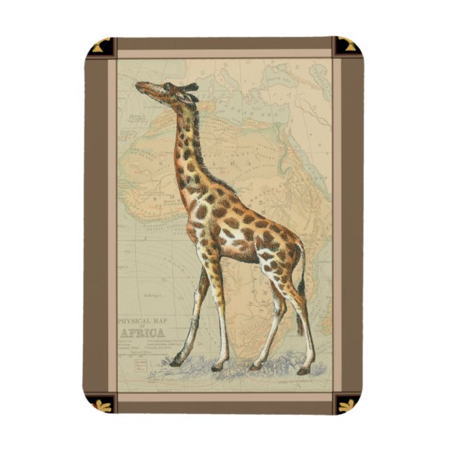 Magnet Flexible Carte de l'Afrique et une girafe (Vertical)