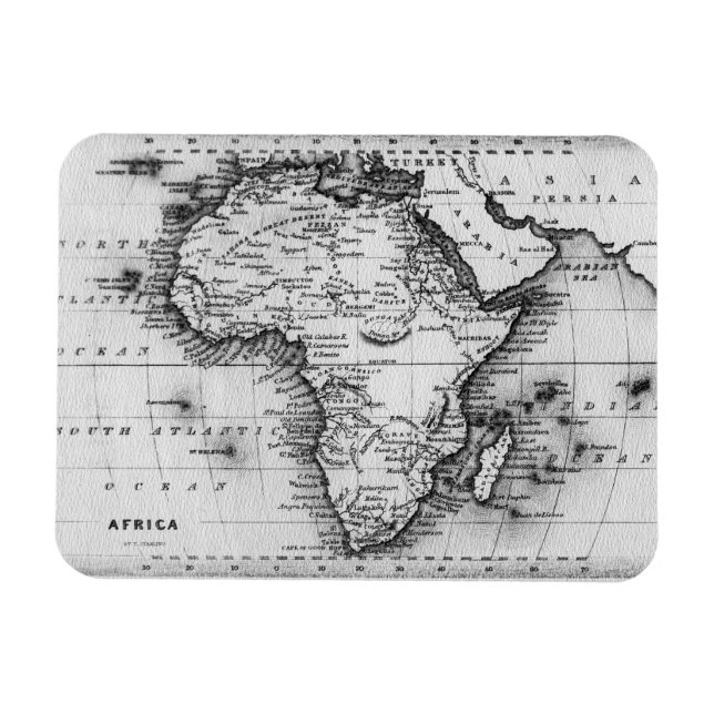 Magnet Flexible Carte de l'Afrique | Gravé par Thomas Stirling (Horizontal)