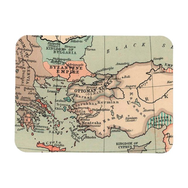 Magnet Flexible Carte de l'Empire byzantin antique (Horizontal)