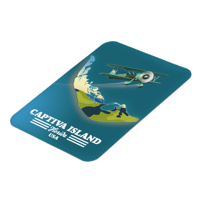 Magnet Flexible Carte de l'île Captiva Floride États-Unis (Côté Gauche)