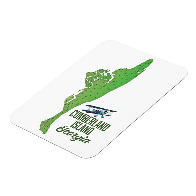 Magnet Flexible carte de l'île de Cumberland Géorgie (Côté Gauche)