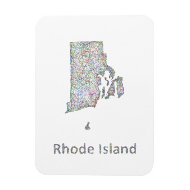 Magnet Flexible Carte de l'île de Rhode (Vertical)