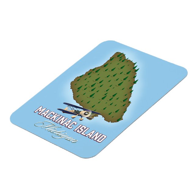 Magnet Flexible Carte de l'île Mackinac Michigan (Côté Gauche)