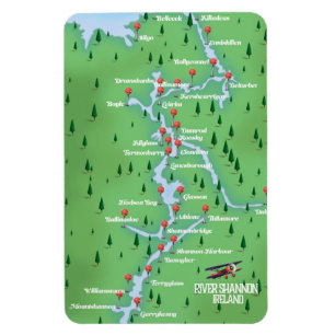 Magnet Flexible Carte de l'Irlande de la rivière Shannon