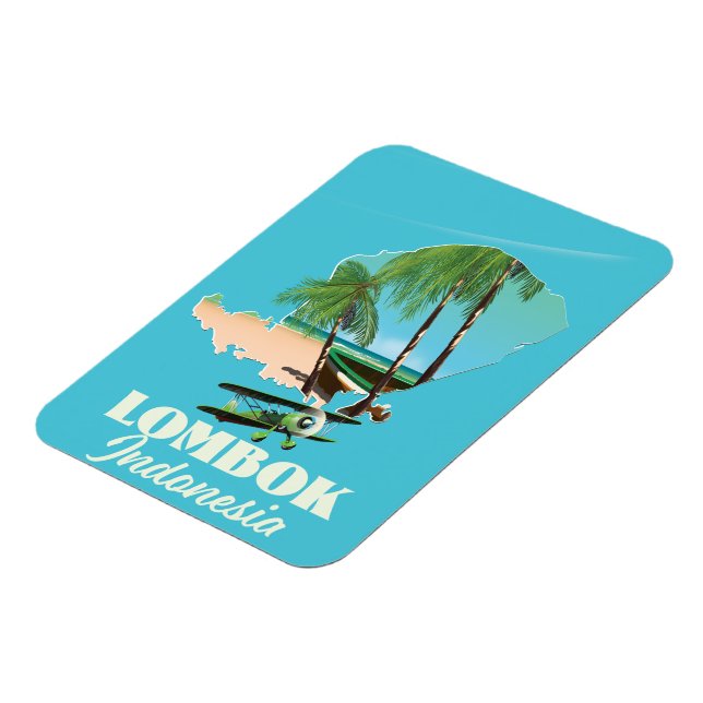 Magnet Flexible carte de Lombok Indonésie (Côté Gauche)