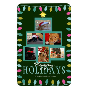 Magnet Flexible Carte de Noël Arbre et Lumières
