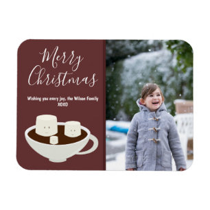 Magnet Flexible Carte de Noël au chocolat chaud