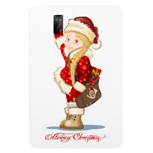 Magnet Flexible Carte de Noël avec dessin animé Snow Maiden - Post