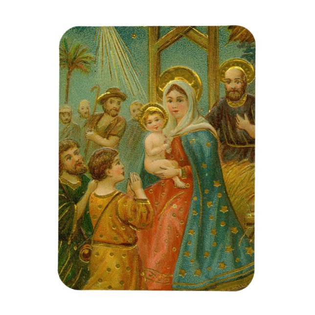 Magnet Flexible Carte de Noël de la Nativité de l'ère édouardienne (Vertical)