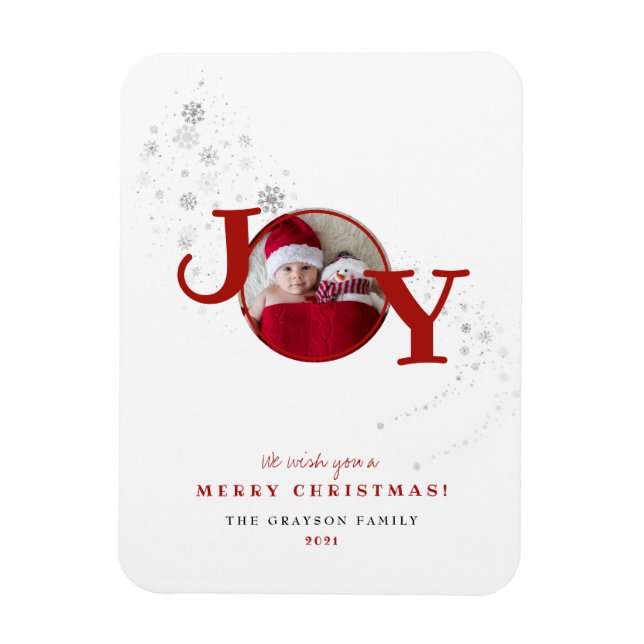 Magnet Flexible Carte de Noël Joyeuse Photo Fête de Fin d'Année (Vertical)