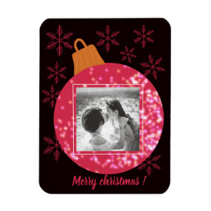 Magnet Flexible Carte de Noël personnalisée photo collage noir