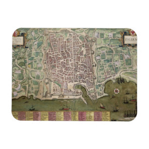 Magnet Flexible Carte de Palerme, de Civitates Orbis Terrarum par