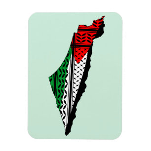 Magnet Flexible Carte de Palestine avec drapeau et Motif Keffiyeg